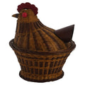 Vintage Chinese Wicker Hen Basket with Lid, Handwoven Rattan, 1970s