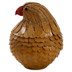 Vintage Chinese Wicker Quail Basket, Handwoven Rattan & Bamboo, 1970s