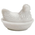 Small Vintage Milk Glass Hen on Nest Covered Dish, Circa 1970s