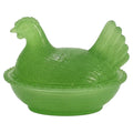Jadeite Green Glass Hen on Nest Covered Dish, USA, 2020s