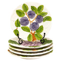 Set of Five Vintage Shafford Fruit du Jour Ceramic Salad Plates, 1987