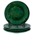 Set of Four Antique Majolica Salad Plates, Grape Vine Relief