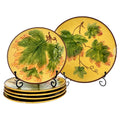 Antique German Majolica Grape Leaf Dessert Service, Six Pieces, Circa 1900