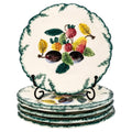 French Hand-Painted Faience Dessert Plates, Set of Six, Mid-20th Century
