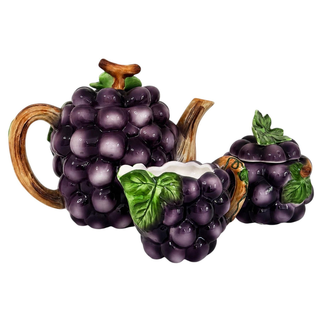 Vintage Lefton Grape Tea Set, Set of Three