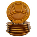 Set of Six French Lunéville Fondue Plates with Amber Glaze, 1960