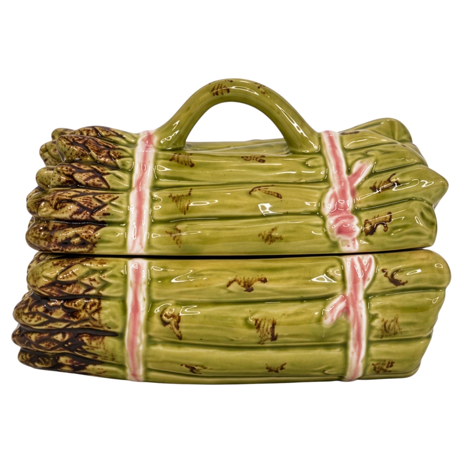 Whimsical 1980s Portuguese Ceramic Asparagus Tureens by Nova
