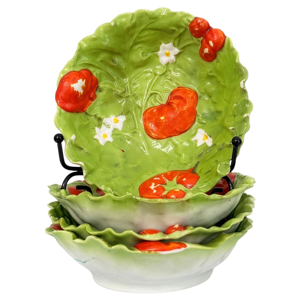Royal Bayreuth Bavaria Tomato and Cabbage Porcelain Plates, Set of Four