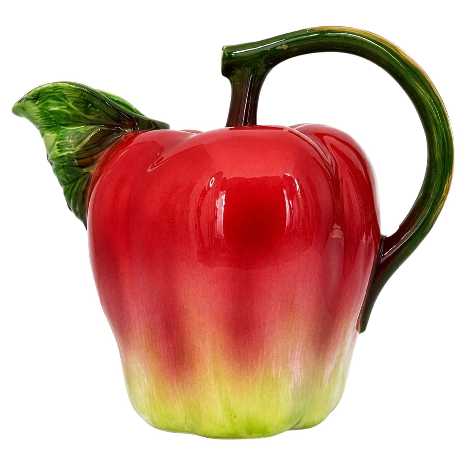 Vintage Haldon Group Hand-Painted Ceramic Apple Pitcher
