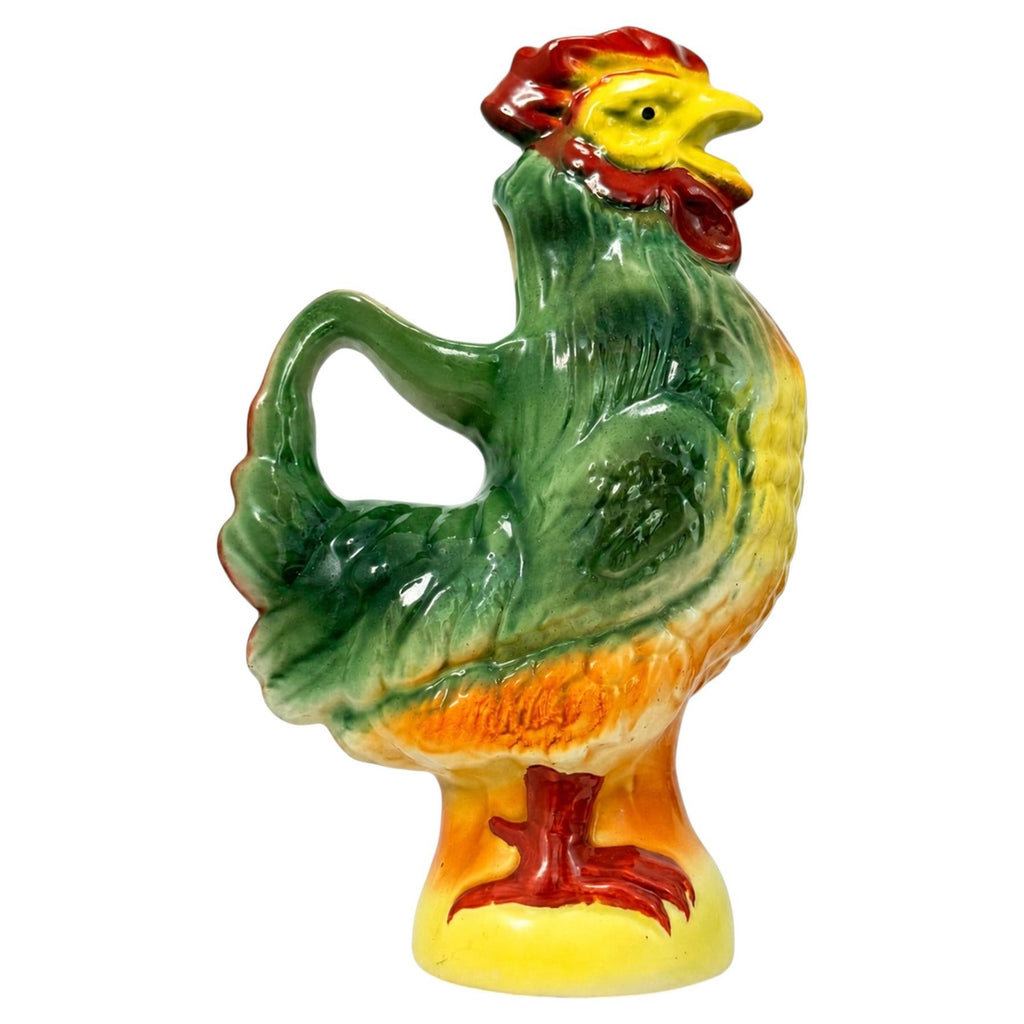 Vintage St. Clement French Majolica Rooster Pitcher