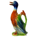 Antique French Majolica Pitcher by Saint Clément, Duck Form, 1920