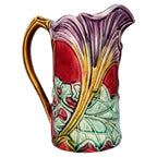 Antique French Majolica Pitcher by Frie Onnaing, Art Nouveau, c. 1900