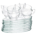 Vintage Indiana Glass Snowflake Snack Set, Eight Cups & Trays, 1950s