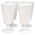 Set of 4 Colony Harvest Milk Glass Stemmed Goblets by Indiana Glass