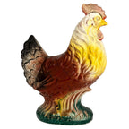 Antique Saint-Clément French Faience Rooster Sculpture, 1900
