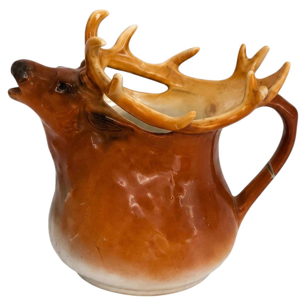Royal Bayreuth Bavaria Elk / Stag Porcelain Creamer, Early 20th Century