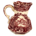 Mason’s Stratford Ironstone Pitcher, Red Transferware, England, 1950s