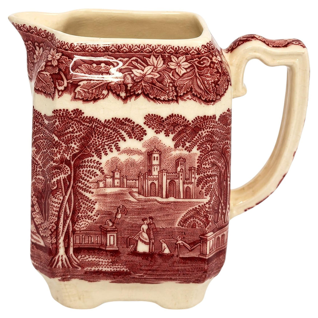 Mason’s Stratford Ironstone Milk Jug, Red Transferware, England, 1950