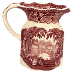 Mason’s Vista Ironstone Pitcher, Red Transferware, England, 1940s