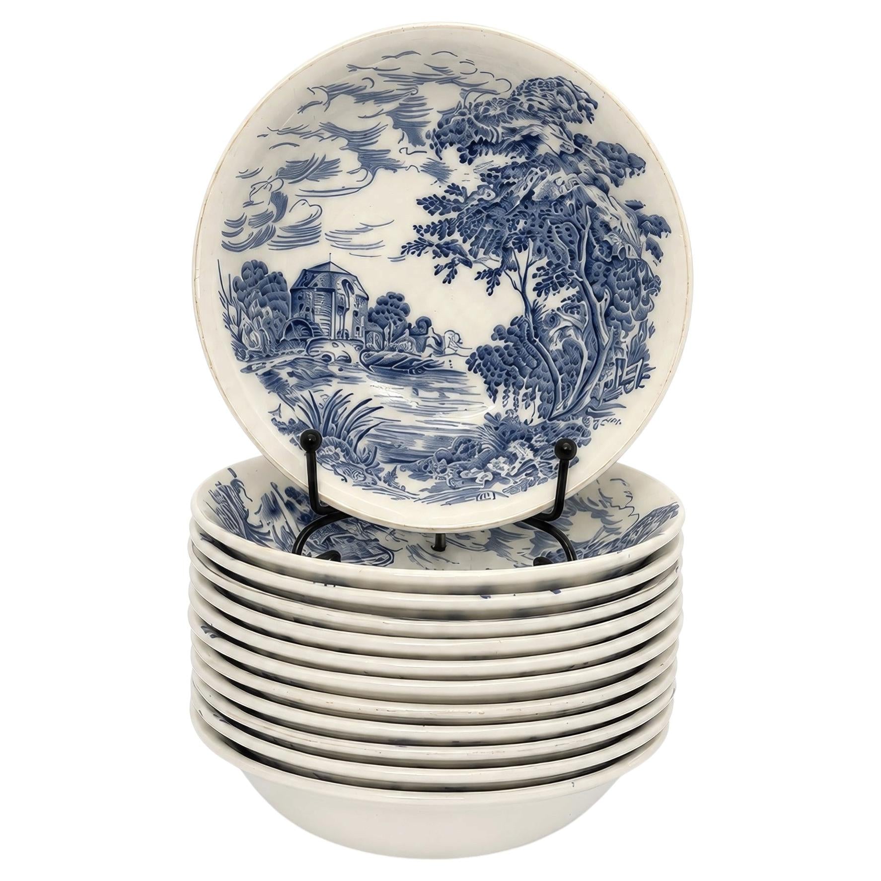 Enoch Wedgwood Countryside Blue Berry Bowls, England
