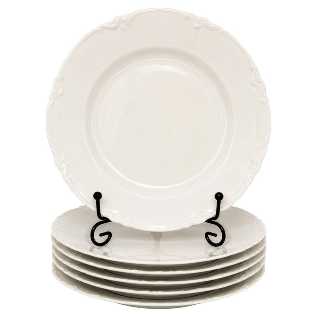 Haviland Limoges Ranson Set of 6 Antique White Porcelain Dinner Plates