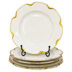 Haviland Limoges White Porcelain Luncheon Plates Set with Gold Trim