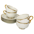 Haviland Limoges Ranson Porcelain Cup and Saucer Set, Gold Trim