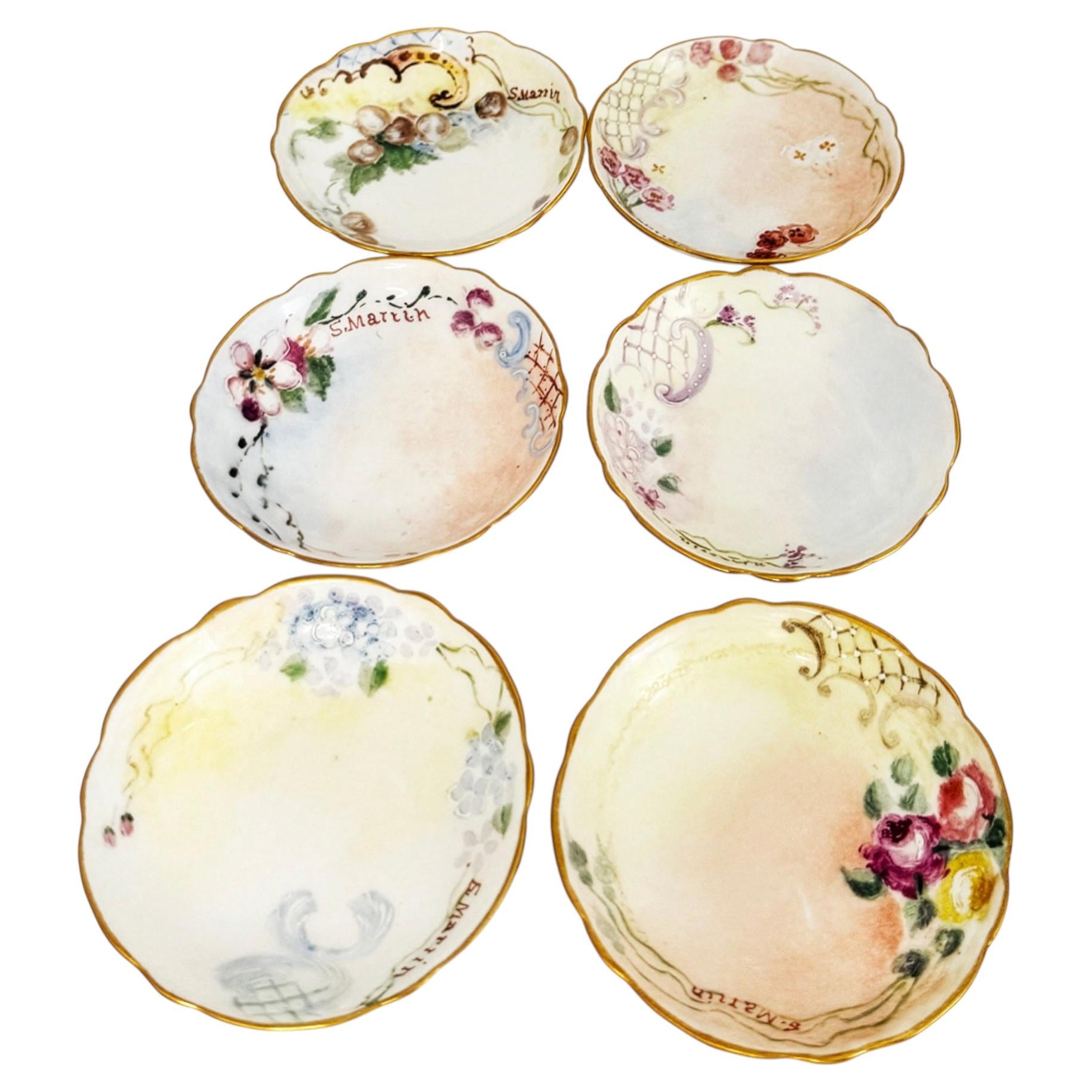 Theodore Haviland Limoges Porcelain Butter Pat Dishes, Set of Six