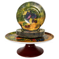 Rochard Limoges Fruit Dessert Service & Porcelain Cake Stand Set