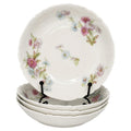 Set of Four Limoges Porcelain Berry Bowls, Floral Design, France, 1930