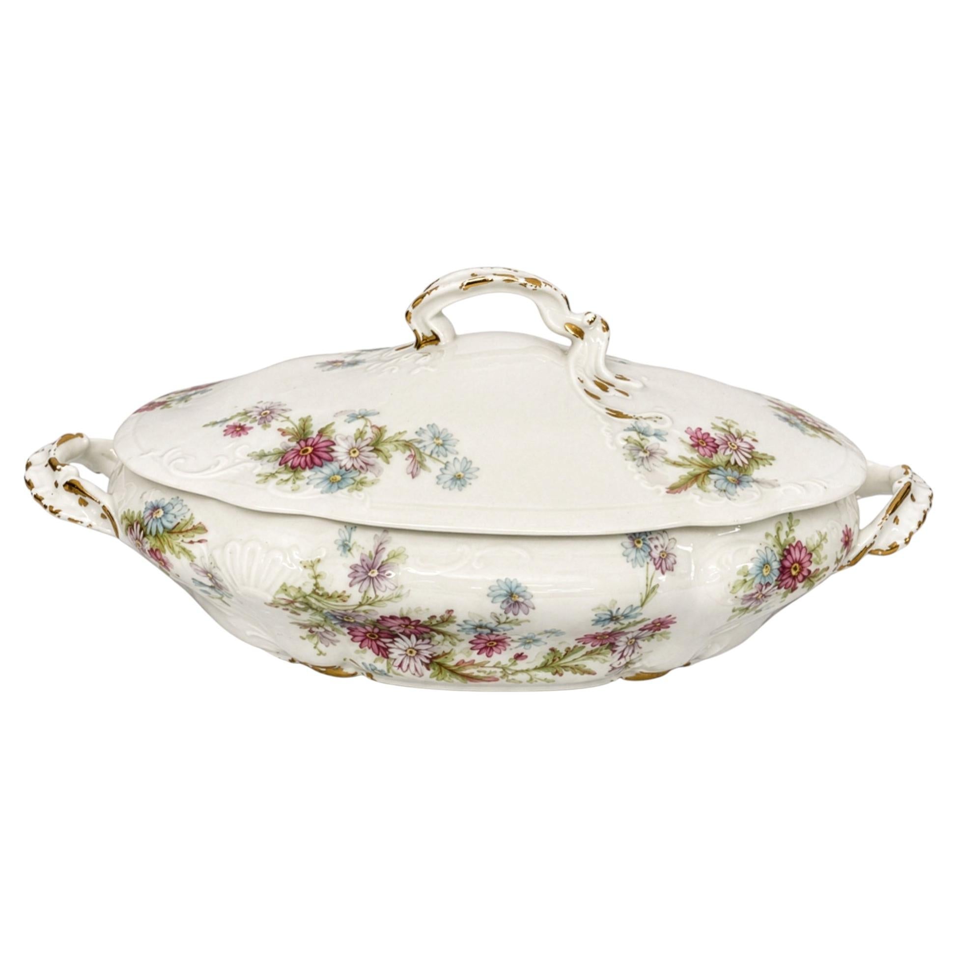 Haviland Limoges Floral Covered Serving Dish, Porcelain, France, 1930