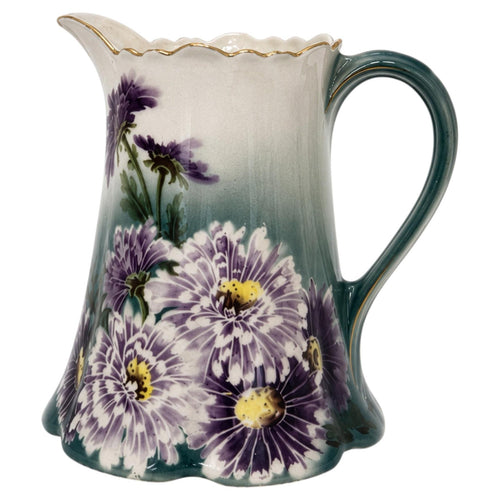 Antique French Faience Pitcher by Keller & Guérin, 1895, Hand-Painted