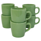 Set of Six Vintage Fire-King Jadeite Coffee Mugs, 1940s