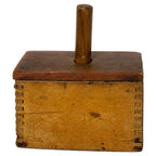 Vintage Wooden Butter Mold and Press, Rectangular Box, Folk Art