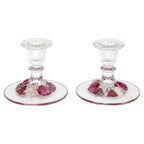 Vintage Westmoreland Della Robbia Ruby Flashed Glass Candlesticks