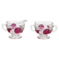 Vintage Westmoreland Della Robbia Ruby Flashed Glass Creamer and Sugar Set