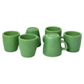 Set of Six Vintage Jadeite Glass Restaurant Mugs, American Tableware