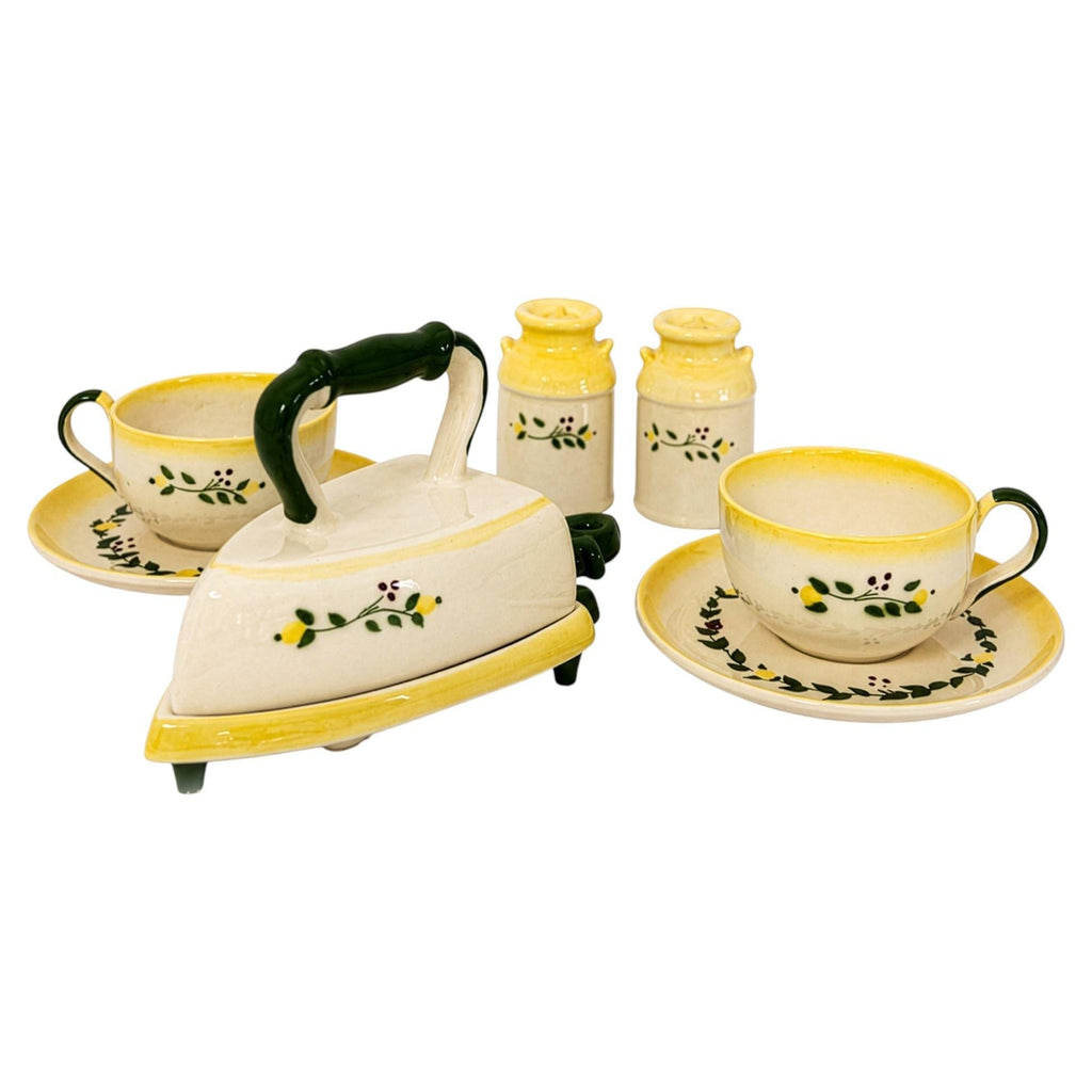 Brock of California Vintage 1950s Yellow Farmhouse Table Set, 7 Pieces