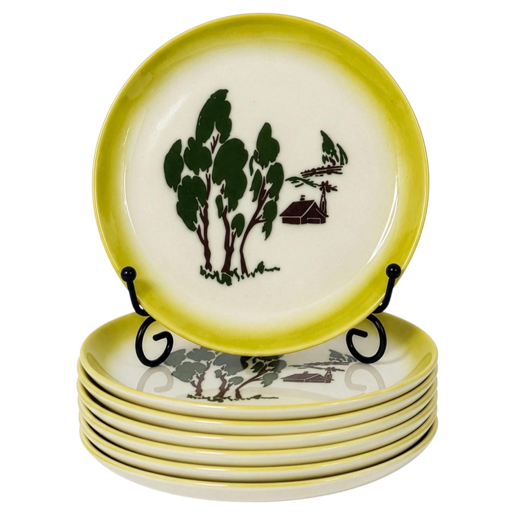 Vintage Brock of California Farmhouse Bread and Butter Plates Set
