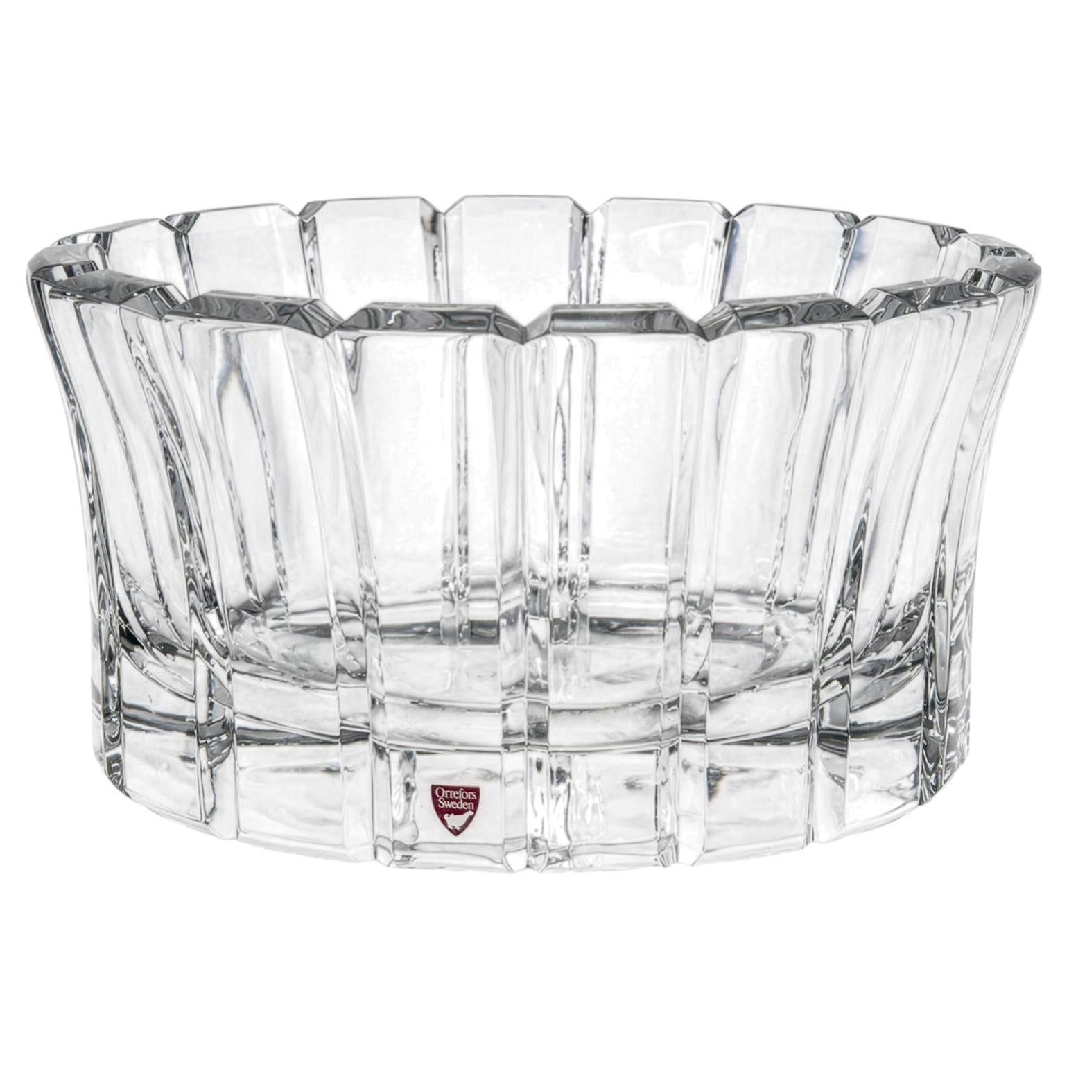 Vintage Orrefors Crystal Bowl, Scalloped Design, Sweden, 1970s