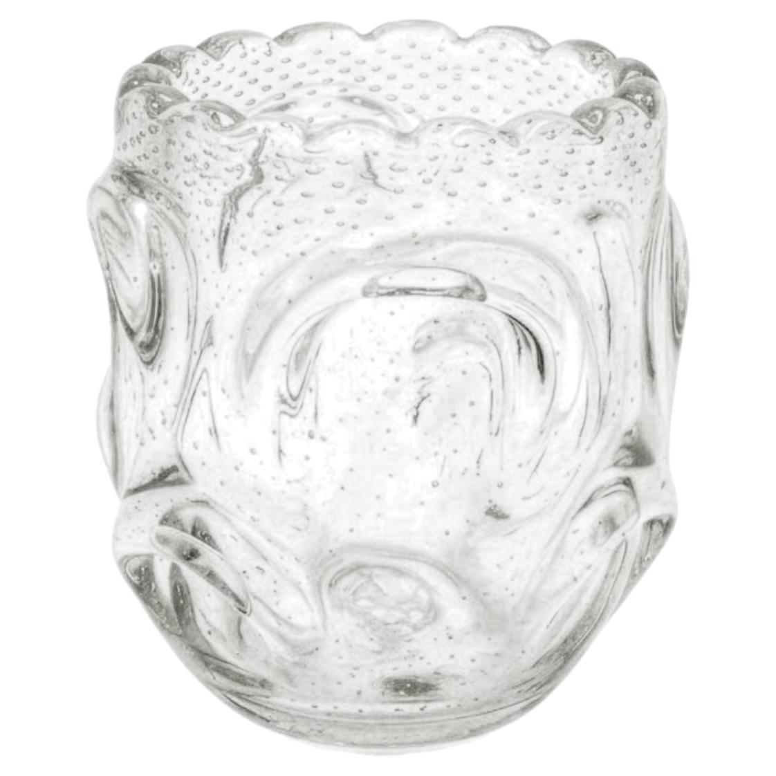 Mid-Century Vintage Scandinavian Art Crystal Vase, Sculptural Design