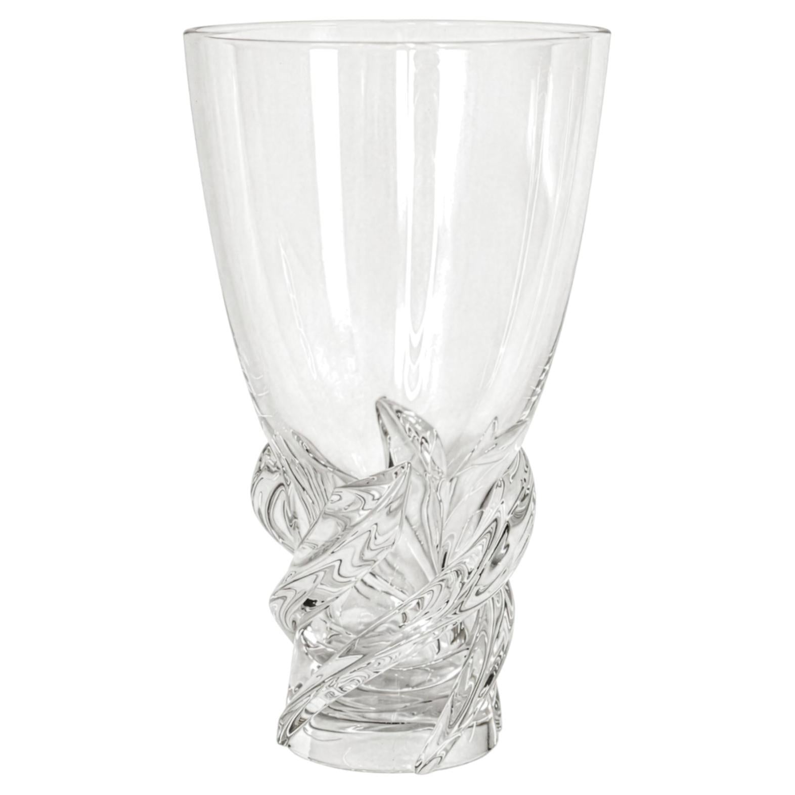 Vintage Scandinavian Art Crystal Vase, Sculptural Design, 1960
