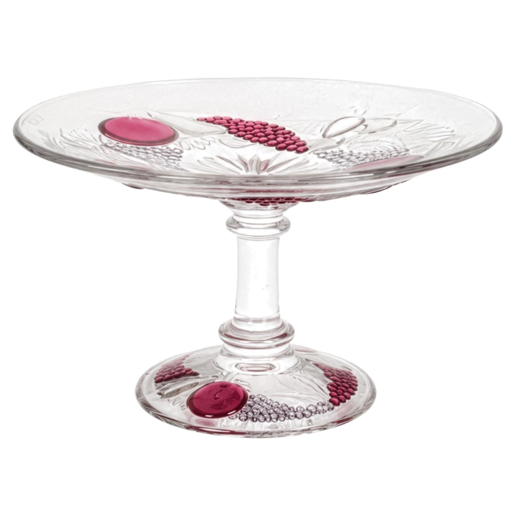 Vintage Westmoreland Della Robbia Ruby Flashed Glass Compote