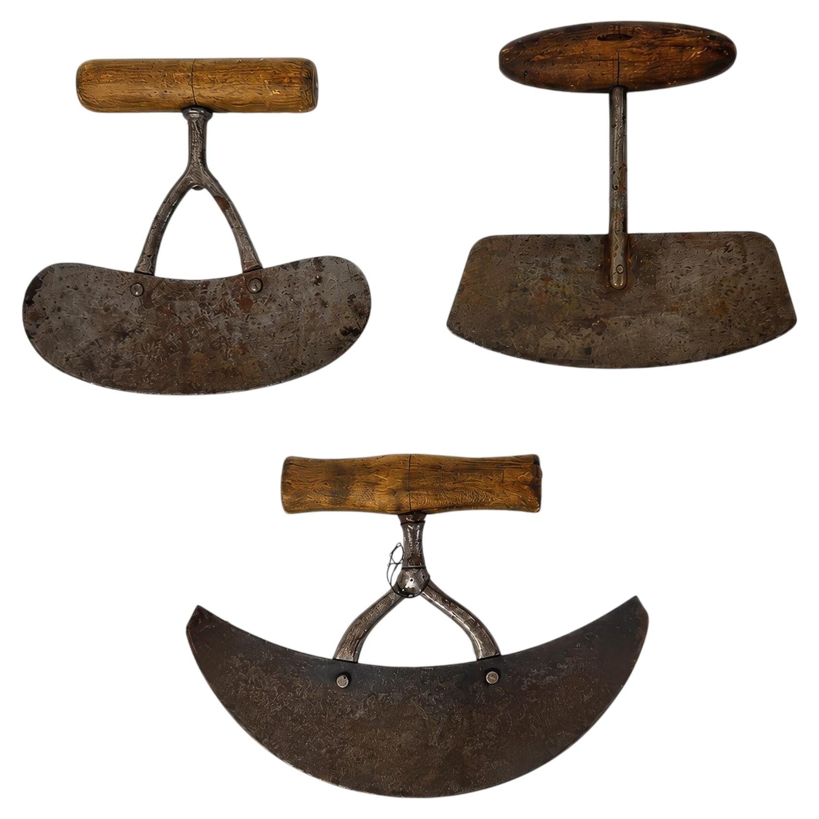 Set of Three Early 20th Century American Hand-Operated Food Choppers