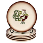Set of Five Vintage Brock Chanticleer Rooster Plates