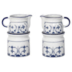 Set of Two Vintage German Blue and White Ceramic Butter Warmers