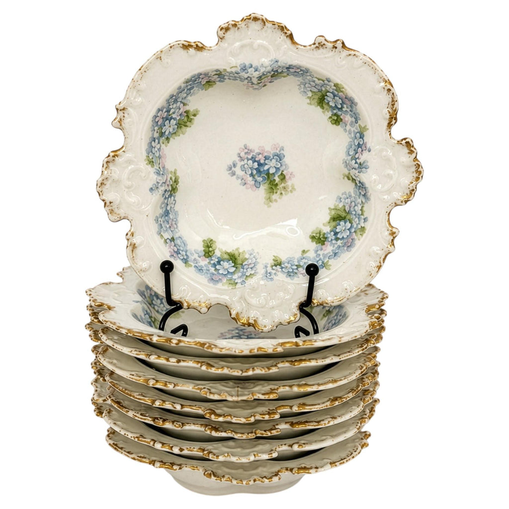 Set of Eight Antique Haviland Limoges Porcelain Butter Pats, 1900