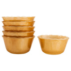 Fire King Peach Lustre Scalloped Custard Cups, Set of Six, Mid-Century Modern