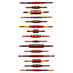Wall Installation of Fifteen Vintage Indian Lacquered Wooden Rolling Pins