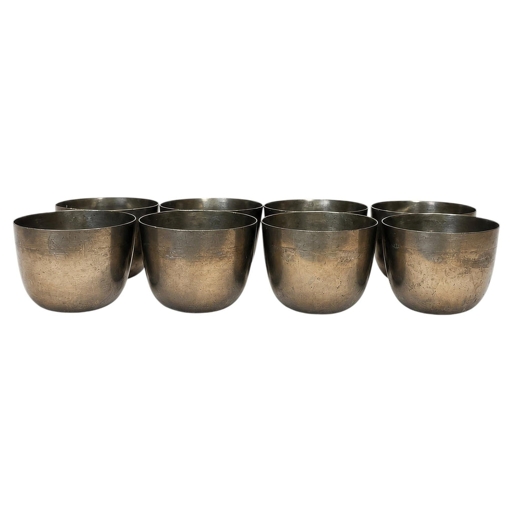 Vintage Set of Eight Pewter Jefferson Cups
